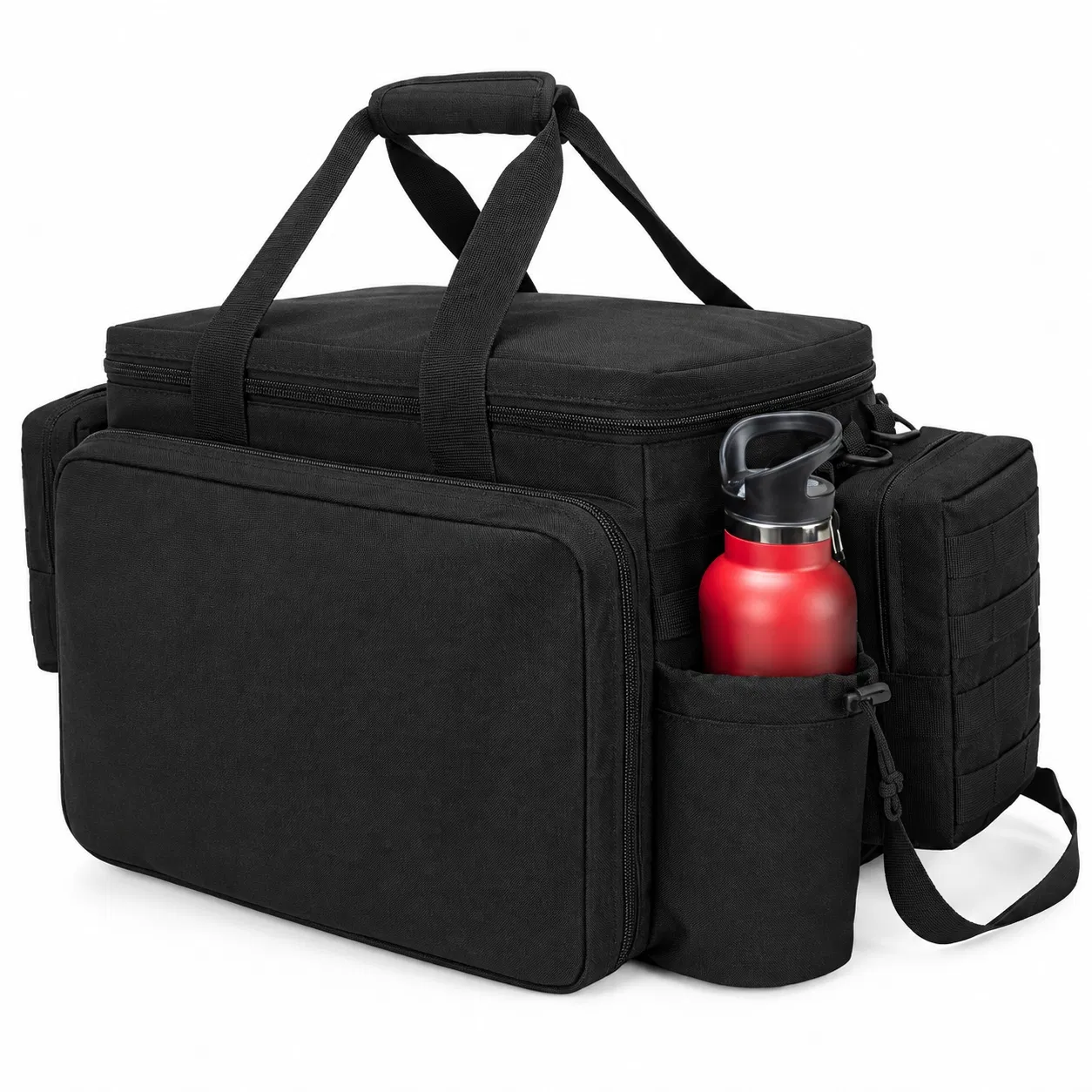 Black Polyester Tactical Patrol Organizer Bag for Car Front Seat
