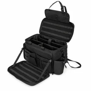 Black Polyester Tactical Patrol Organizer Bag for Car Front Seat