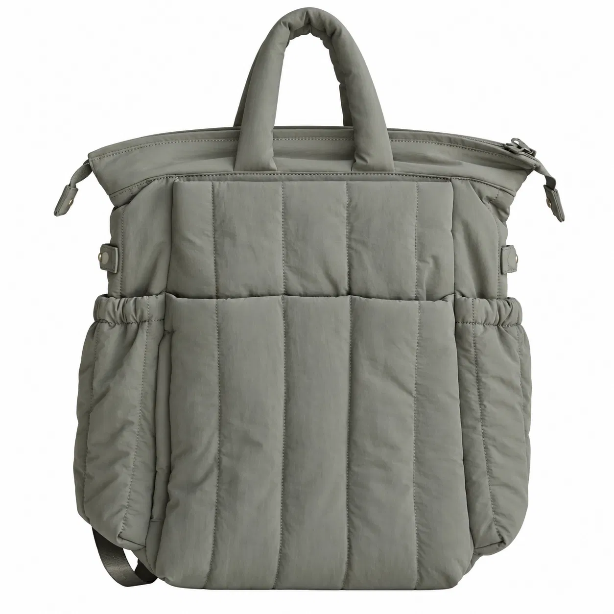 Custom Padded Nylon Backpack with Twin Handles and Elastic Side Pockets