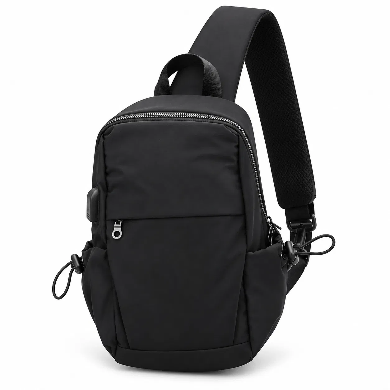 Waterproof 600d Polyester Crossbody Sling Backpack with Adjustable Strap and Multiple Compartments