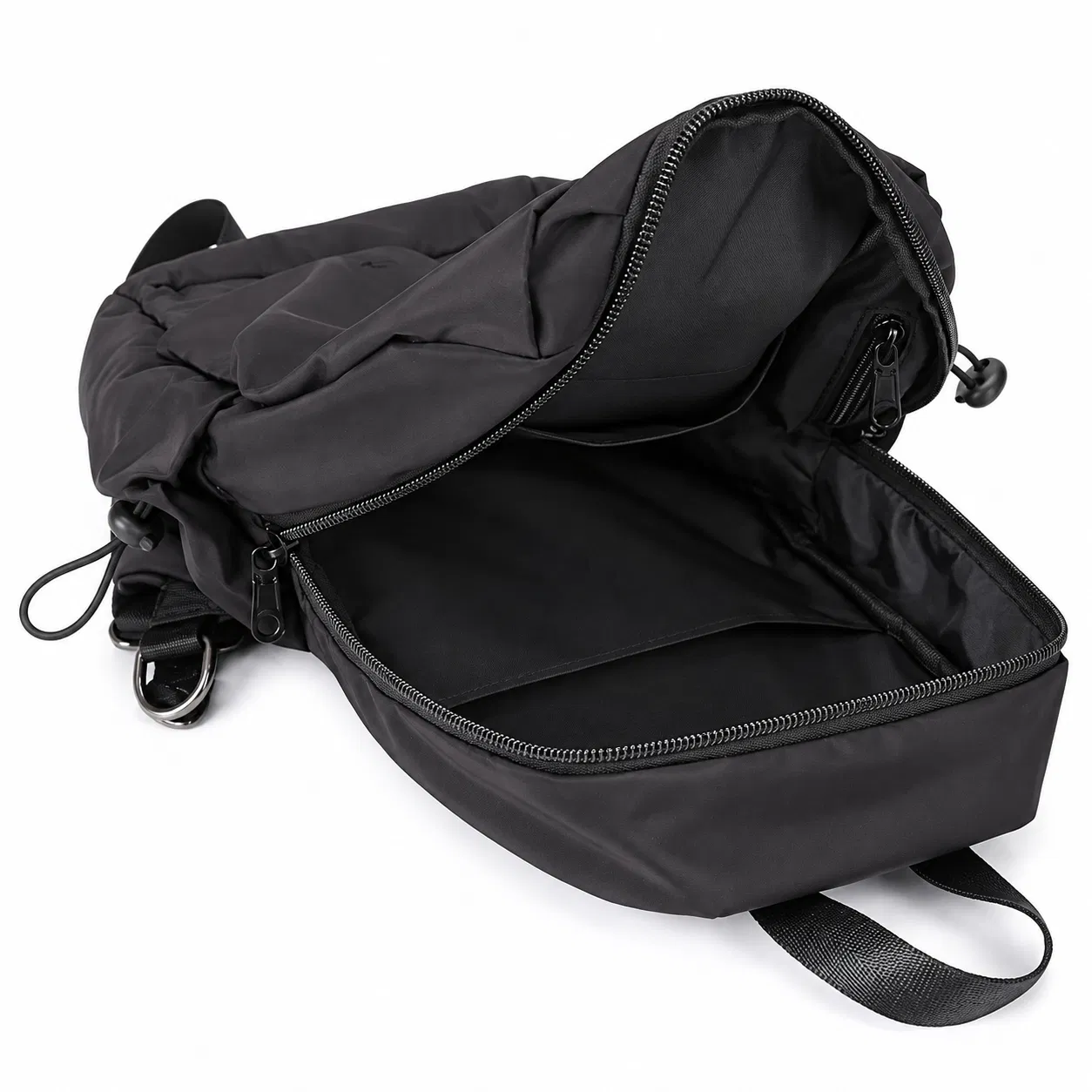 Waterproof 600d Polyester Crossbody Sling Backpack with Adjustable Strap and Multiple Compartments