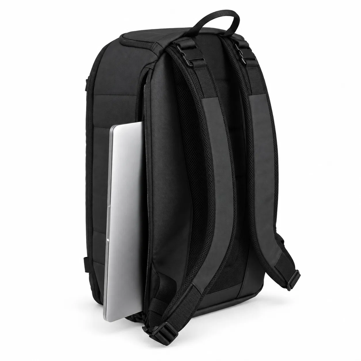Unisex Waterproof Canvas Leather Laptop Travel Backpack with Soft Handle and Zipper
