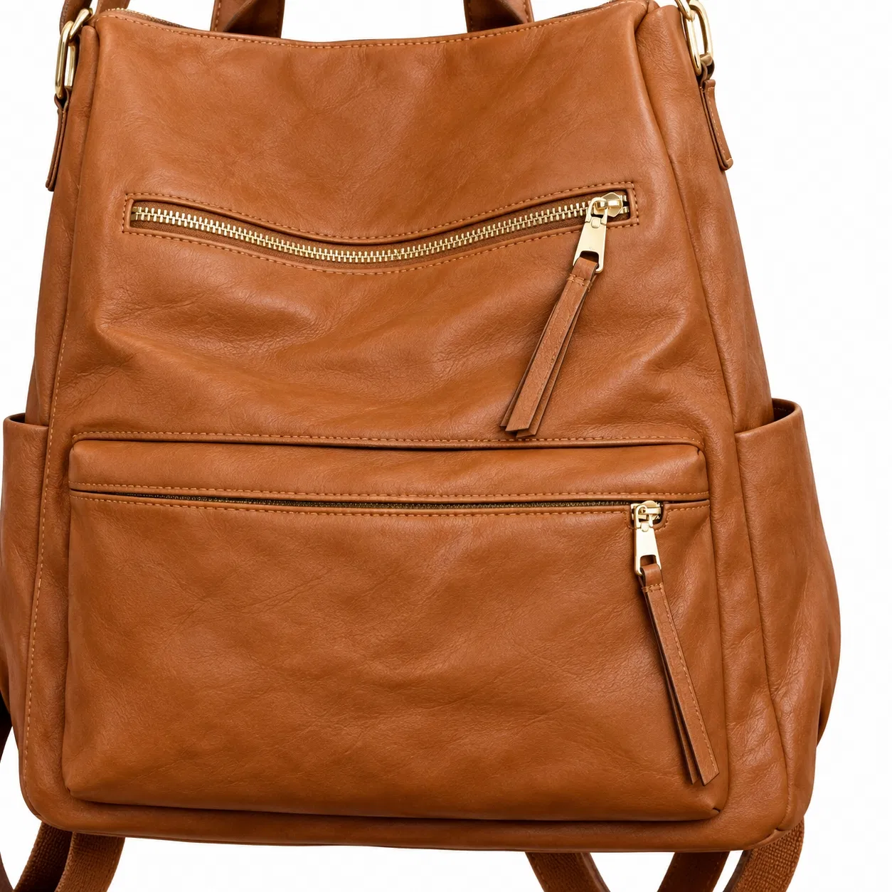 Womens Waterproof PU Convertible Backpack Purse with Polyester Lining and Zipper