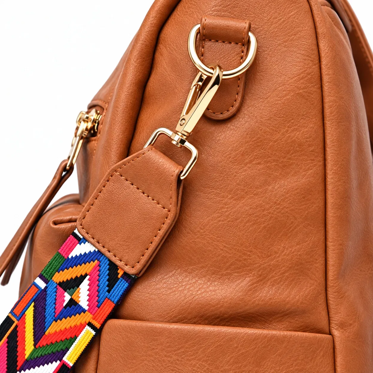 Womens Waterproof PU Convertible Backpack Purse with Polyester Lining and Zipper