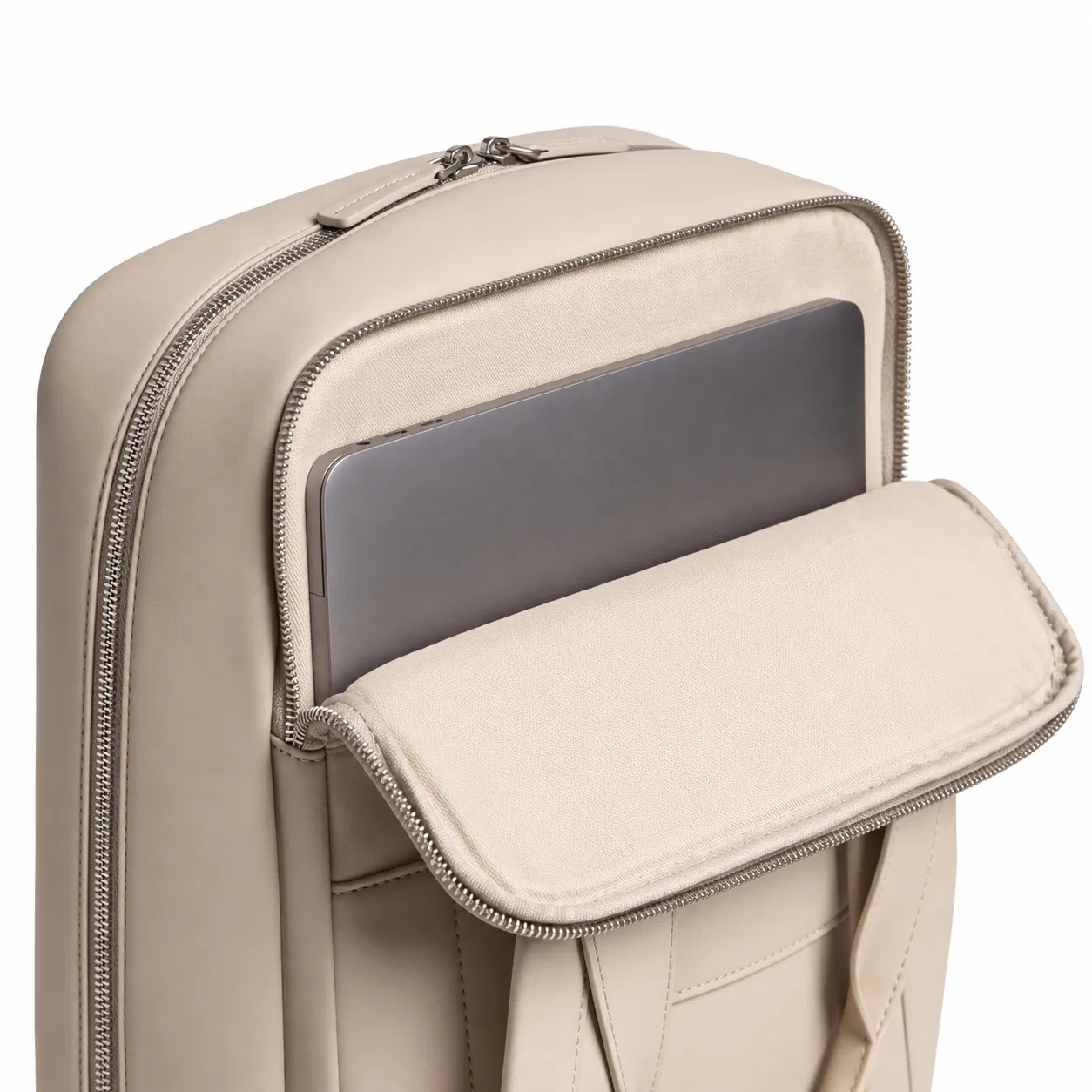 Womens Waterproof Leather 15.6 Inch Laptop Backpack with Zipper and Soft Handle
