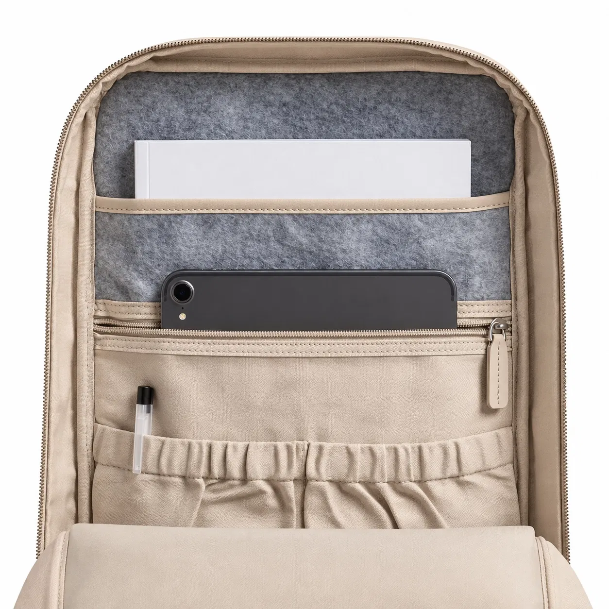 Womens Waterproof Leather 15.6 Inch Laptop Backpack with Zipper and Soft Handle