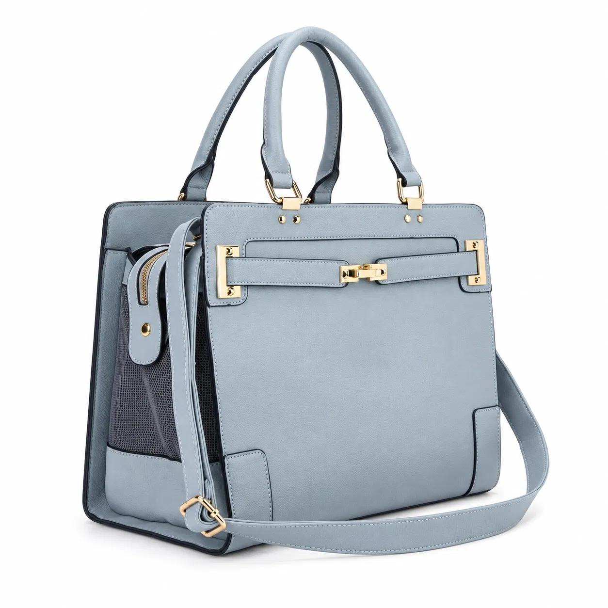 PU Leather Soft Sided Pet Carrier Handbag