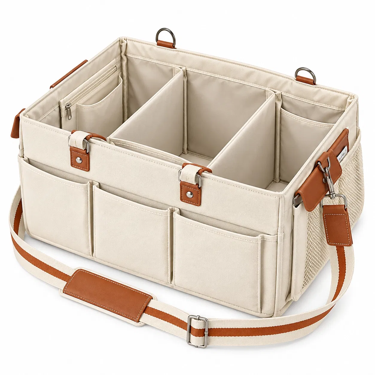 Foldable Polyester Baby Diaper Caddy Organizer with Multiple Compartments