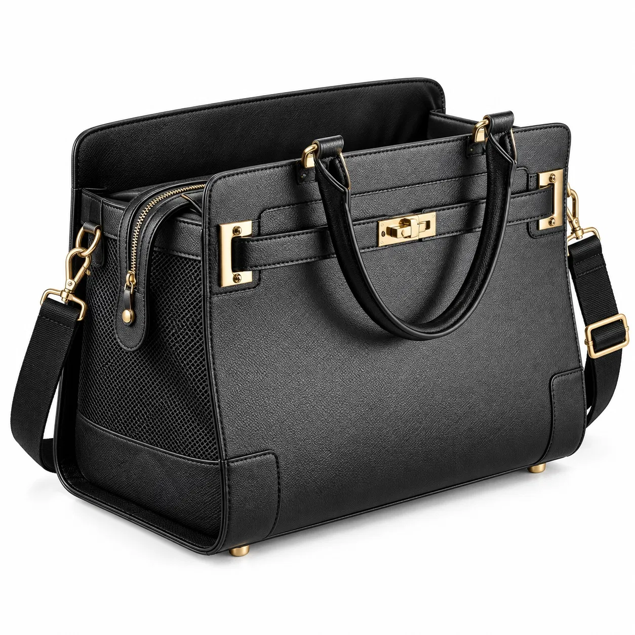 PU Leather Small Dog Purse Carrier with Shoulder Strap