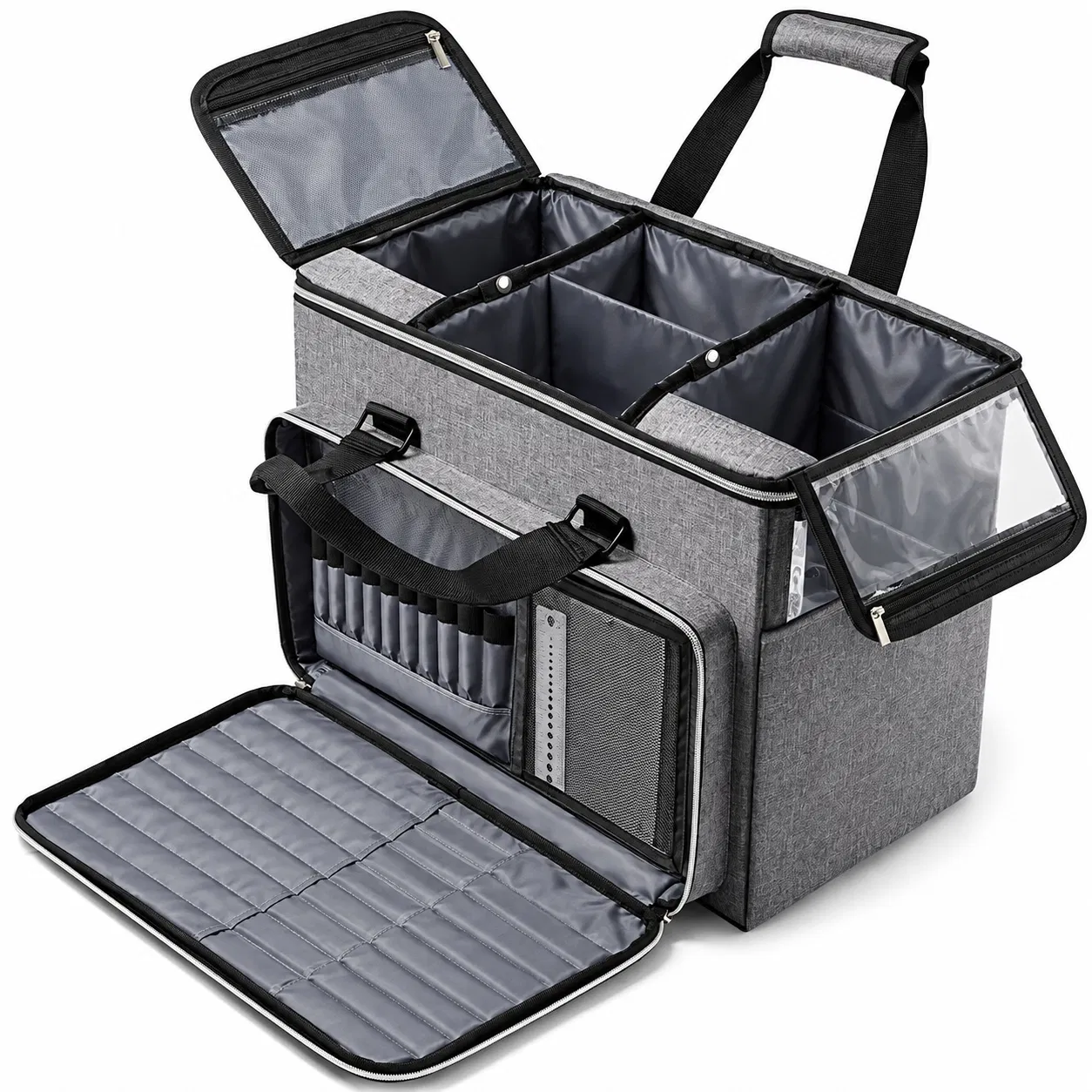 Custom Polyester Knitting Bag Yarn Storage Tote with Crochet Hook Organizer