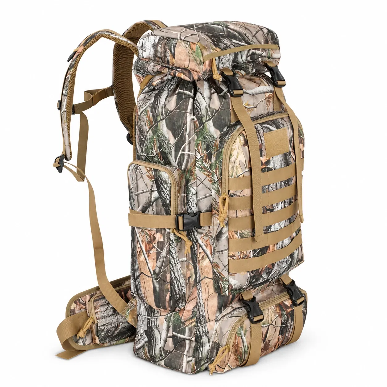 Oxford External Frame Outdoor Hiking and Hunting Backpack with String Closure