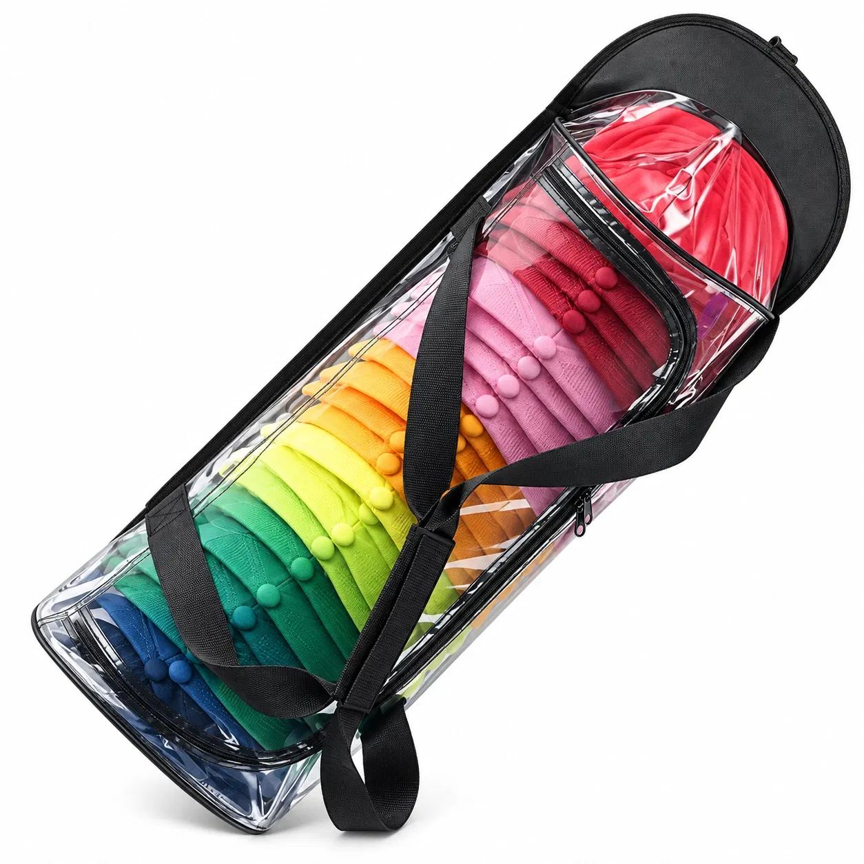Transparent PVC Hat Storage Travel Bag for up to 24 Baseball Caps
