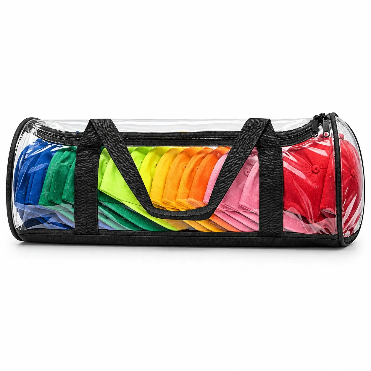 Transparent PVC Hat Storage Travel Bag for up to 24 Baseball Caps