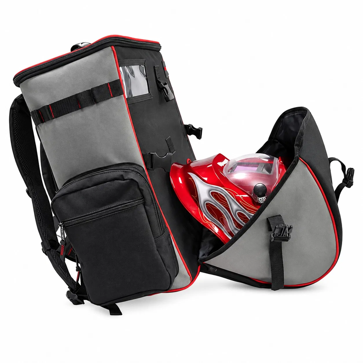 Heavy Duty Welding Helmet Tool Backpack with Large Capacity
