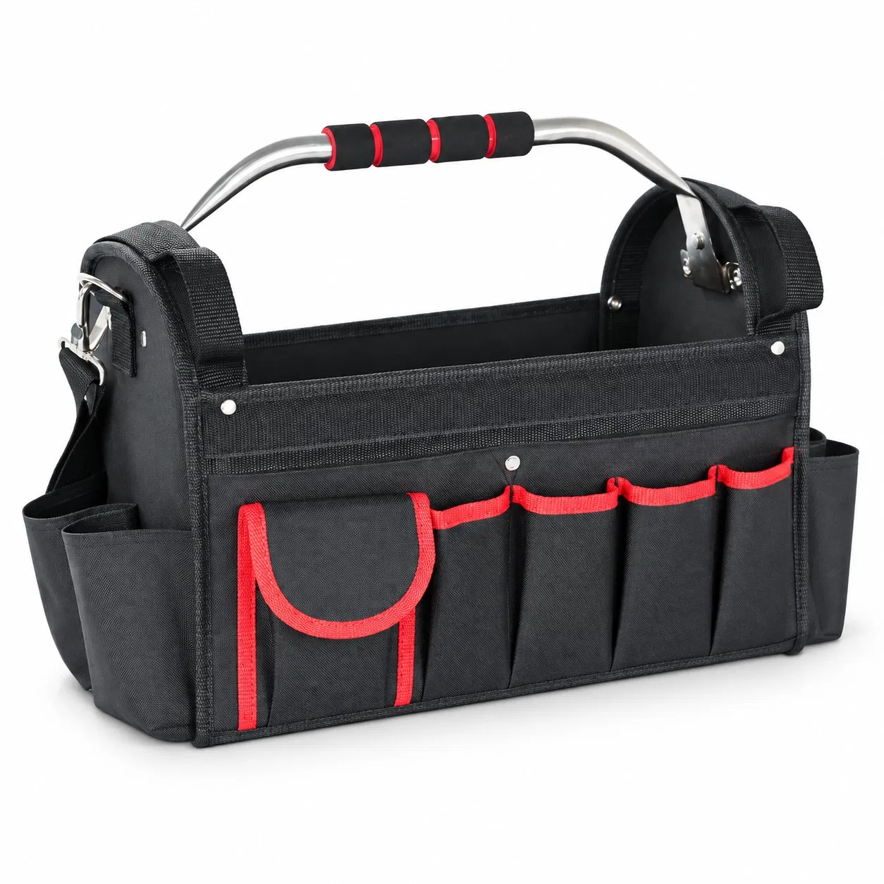 Portable Open Top Polyester Tool Tote Bag for Plumbers