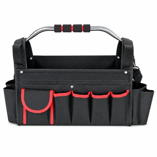 Portable Open Top Polyester Tool Tote Bag for Plumbers