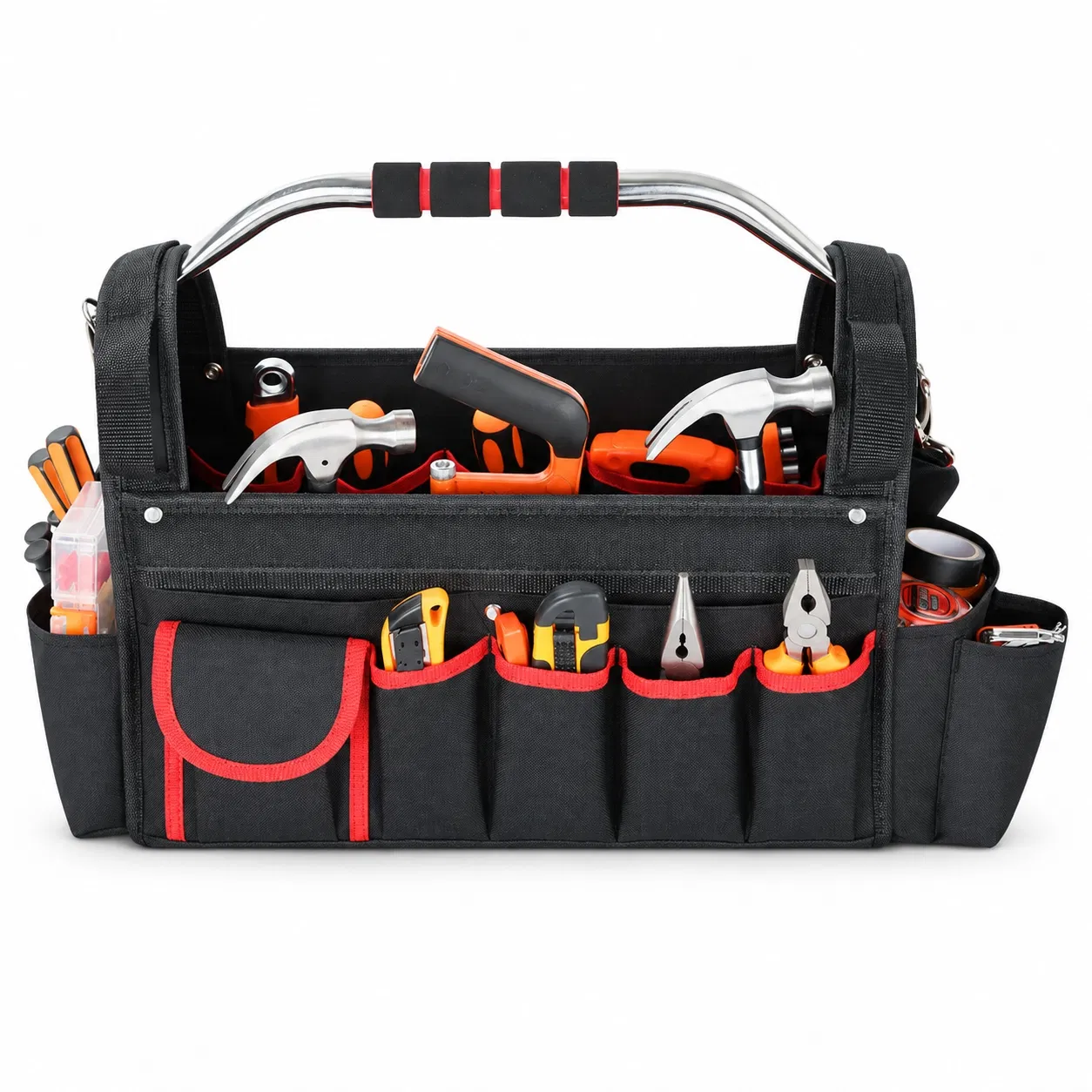 Portable Open Top Polyester Tool Tote Bag for Plumbers