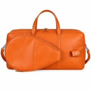 Custom PU Leather Pickleball Tennis Racket Tote Bag with Shoulder Strap