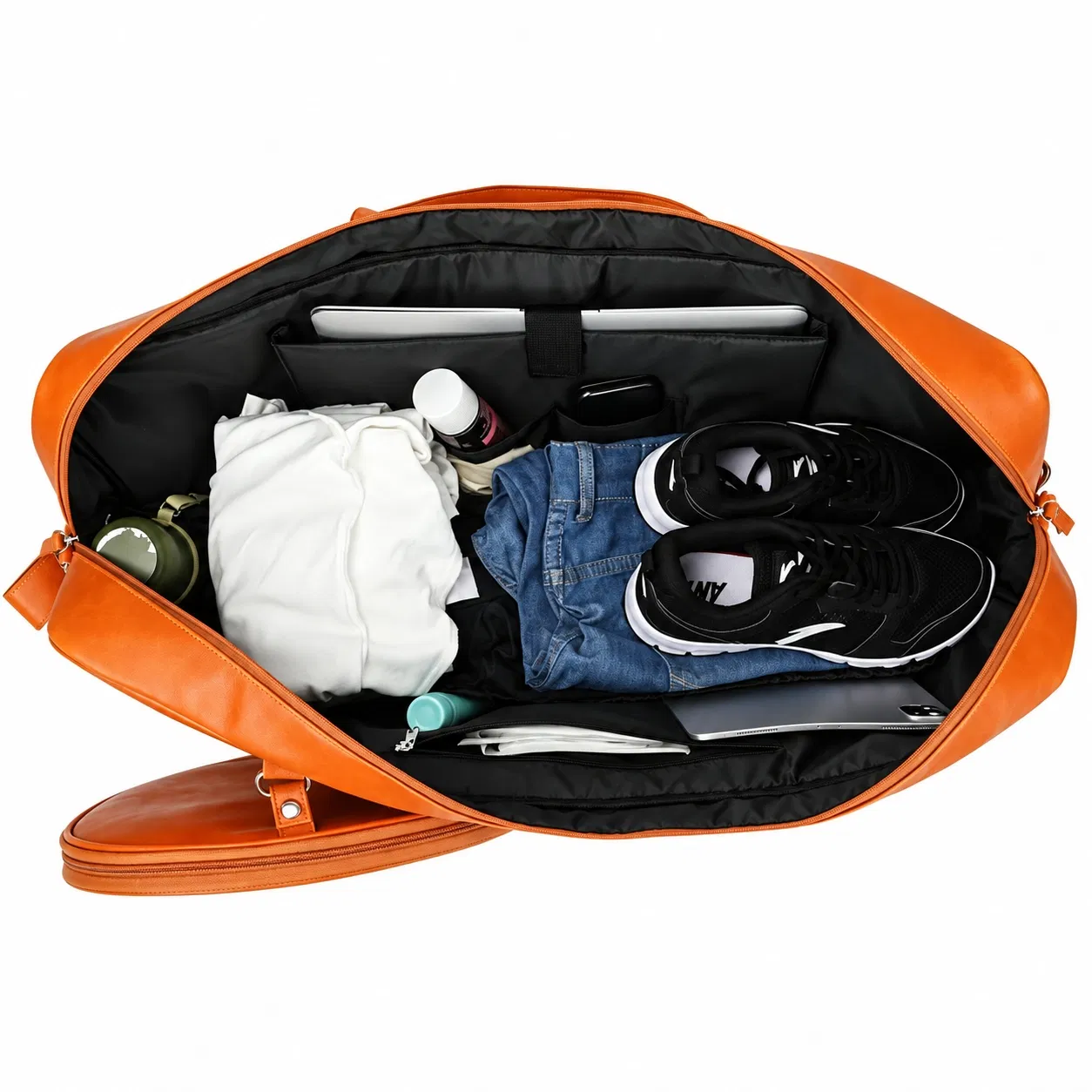 Custom PU Leather Pickleball Tennis Racket Tote Bag with Shoulder Strap