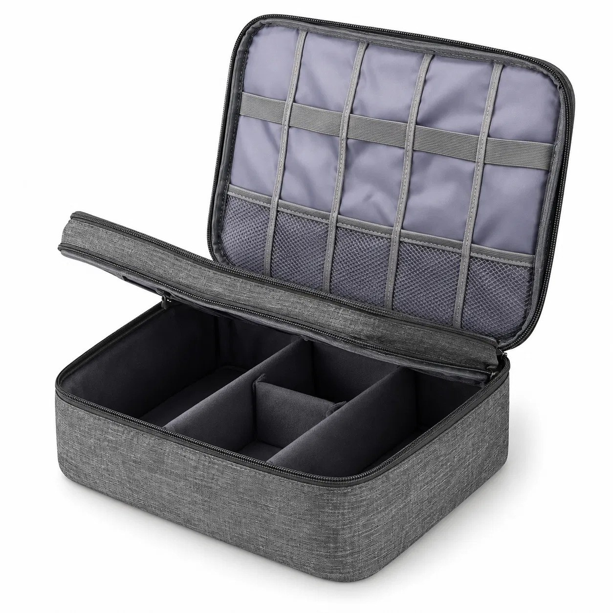 Custom Polyester USB Cable and Electronic Accessories Organizer Case