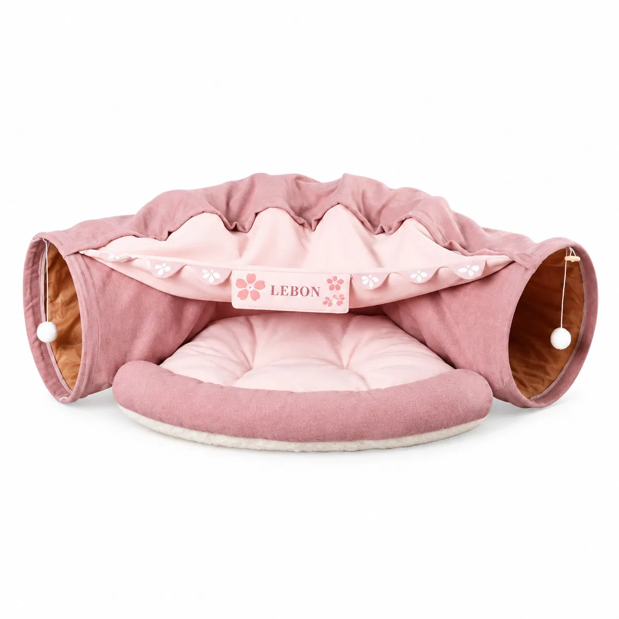 Lebon Lb-Yc0557 Foldable Cat Tunnel Bed Removable Washable Cat Nest