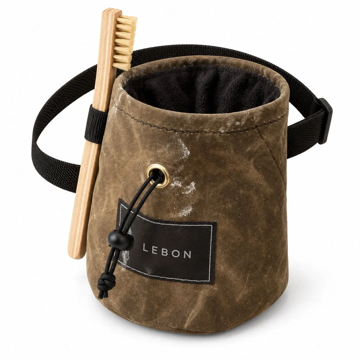 Custom Waxed Canvas Climbing Chalk Bag with Drawstring