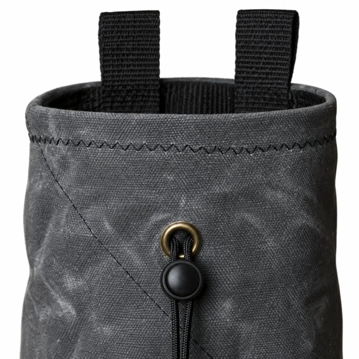 Custom Waxed Canvas Climbing Chalk Bag with Drawstring