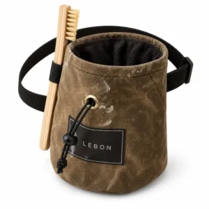 Custom Waxed Canvas Climbing Chalk Bag with Drawstring