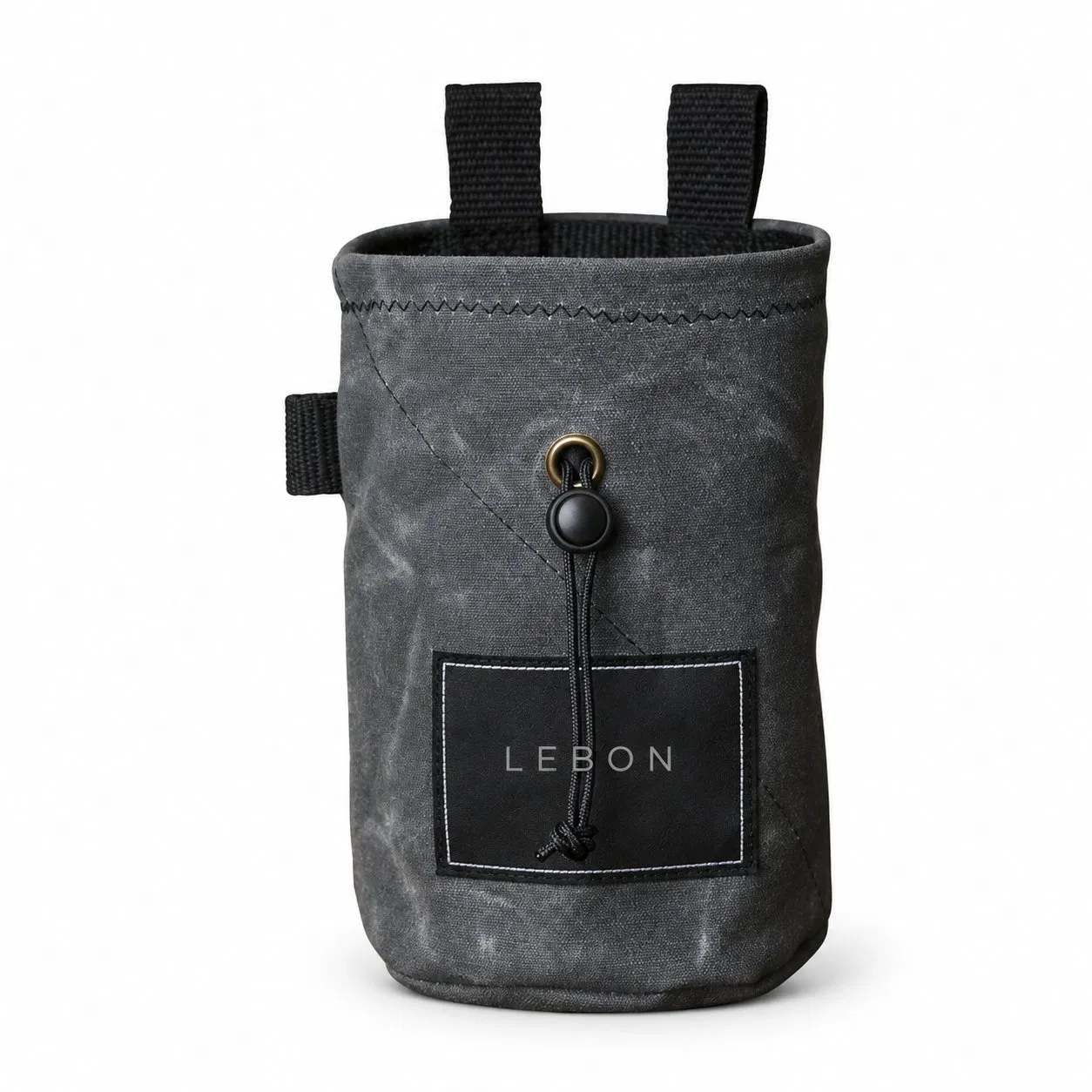 Custom Waxed Canvas Climbing Chalk Bag with Drawstring