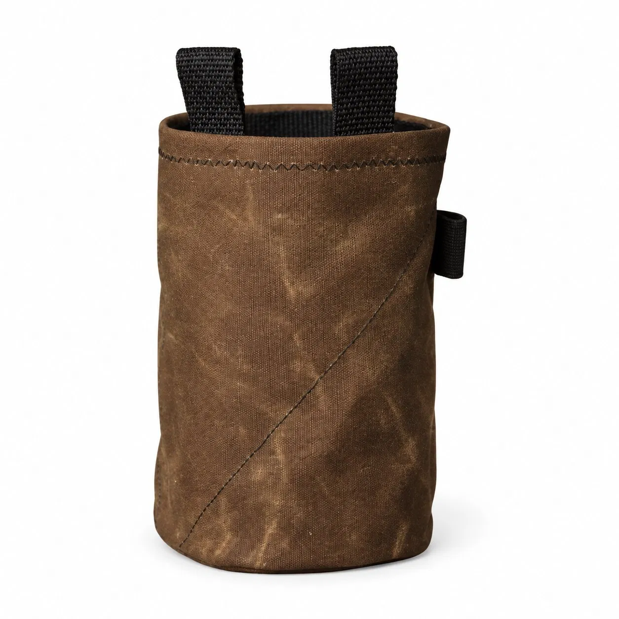 Custom Waxed Canvas Climbing Chalk Bag with Drawstring