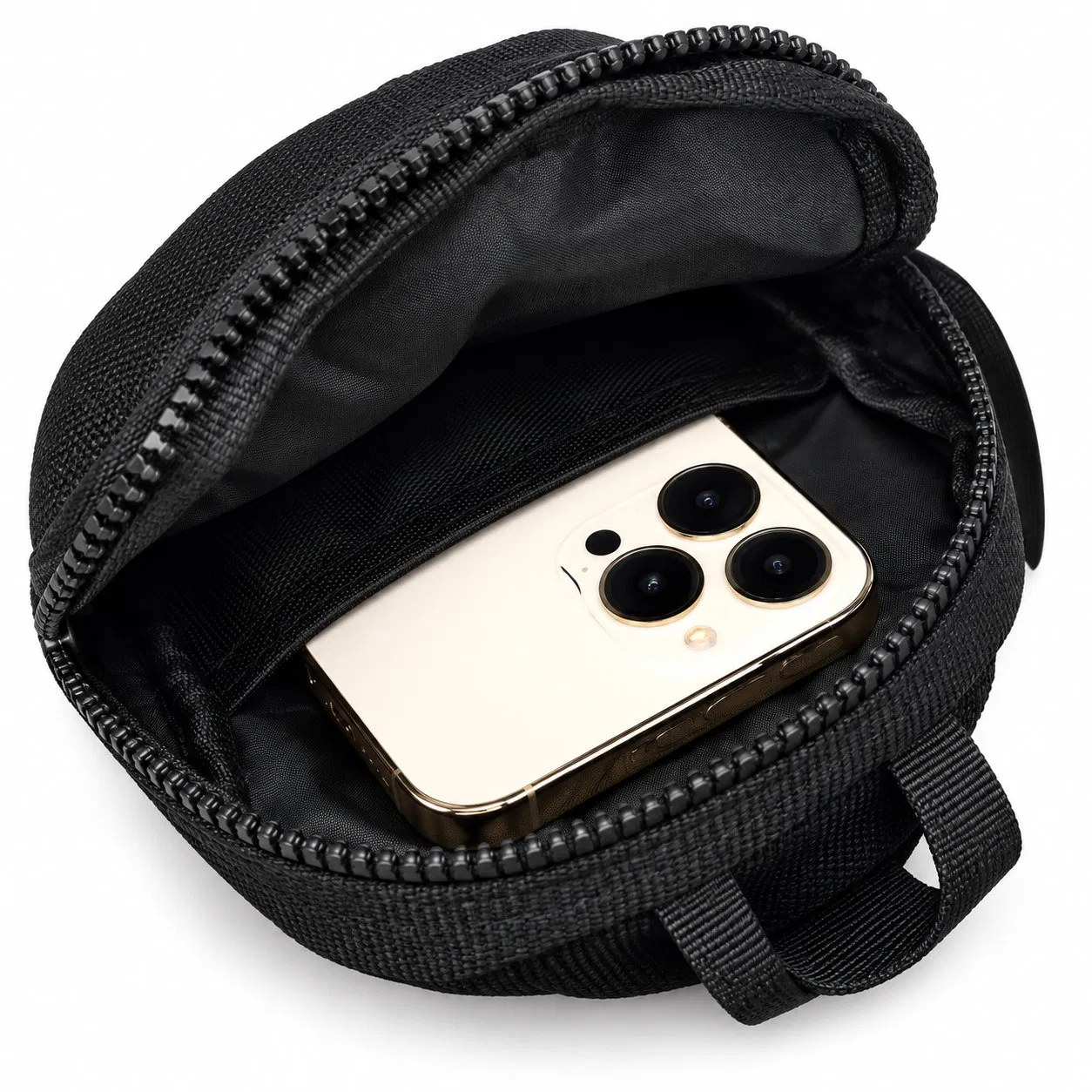 Nylon Sling Shoulder Bag with Adjustable Strap and Zipper Closure