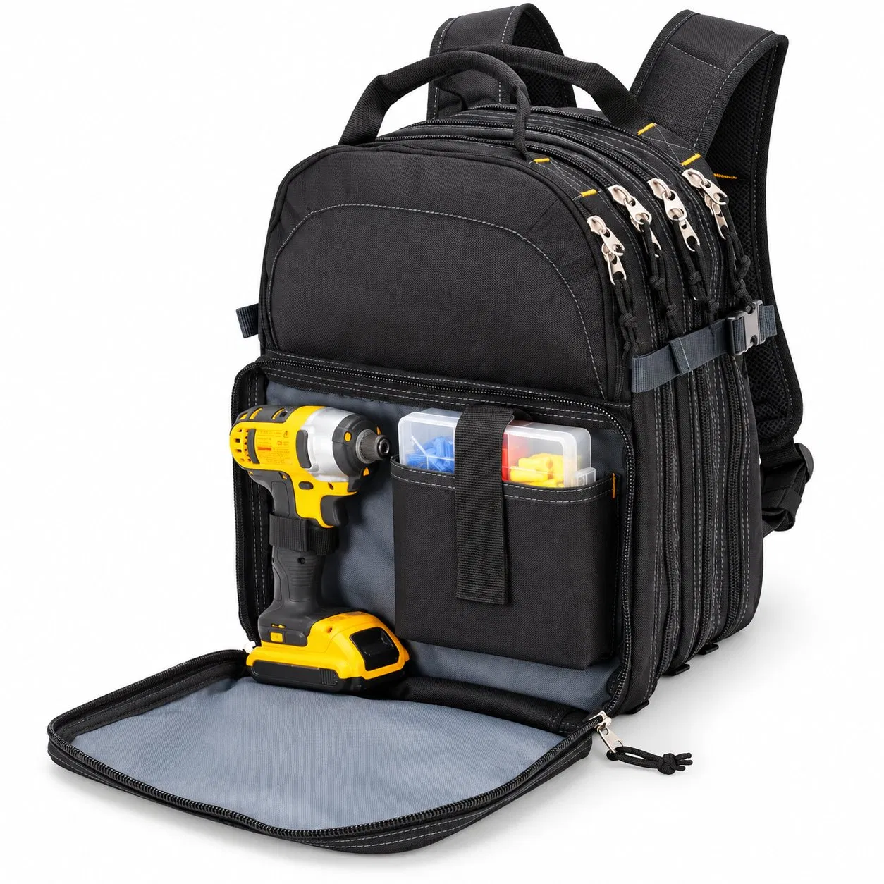 75 Pocket Tool Backpack with Zipper Closure for Maintenance Work