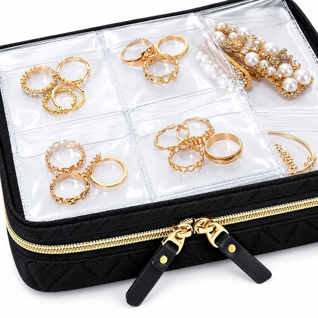 Lebon Lb-Yc0596 Transparent Page Travel Jewelry Organizer Binder Case