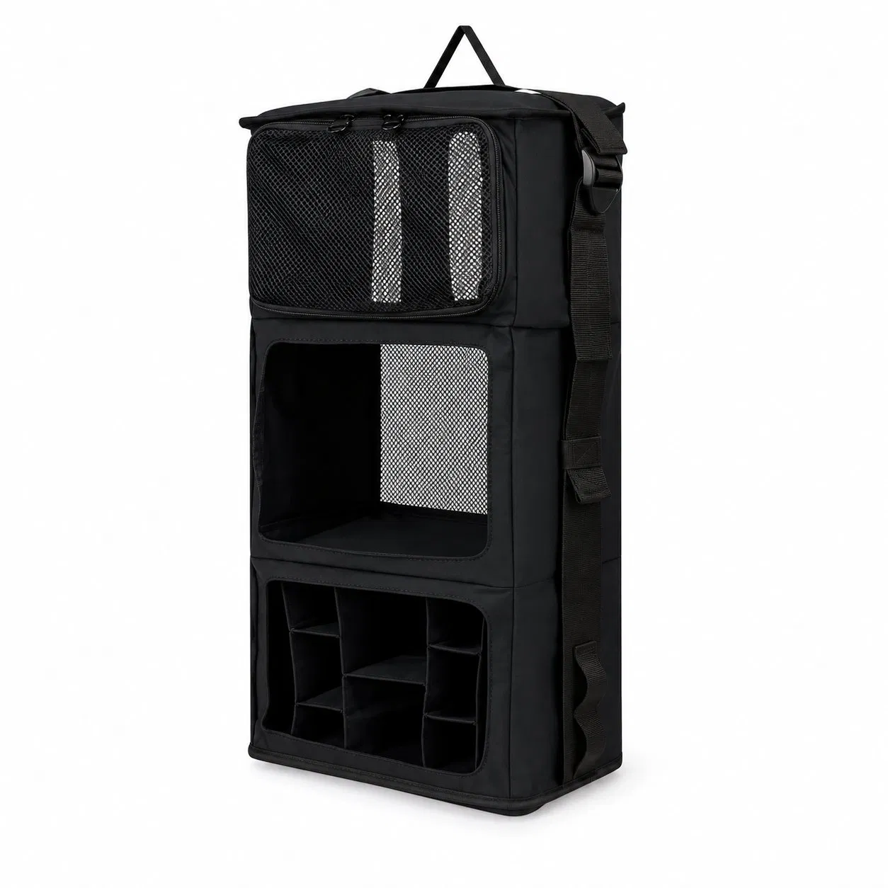Hanging Mesh Closet Organizer with Drawers and Storage Shelves