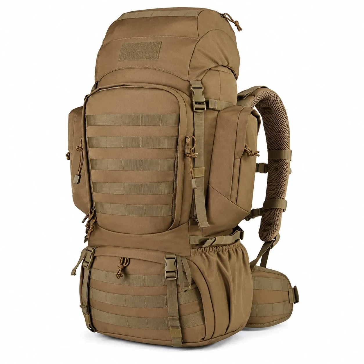 Polyester Tactical Molle Backpack with Curved Back Support for Hiking and Travel