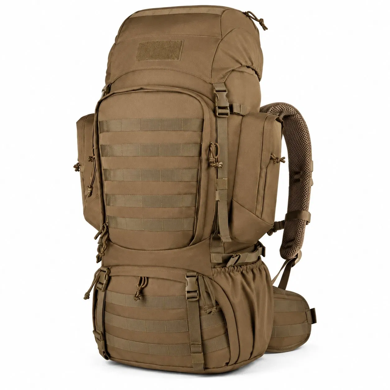 Polyester Tactical Molle Backpack with Curved Back Support for Hiking and Travel