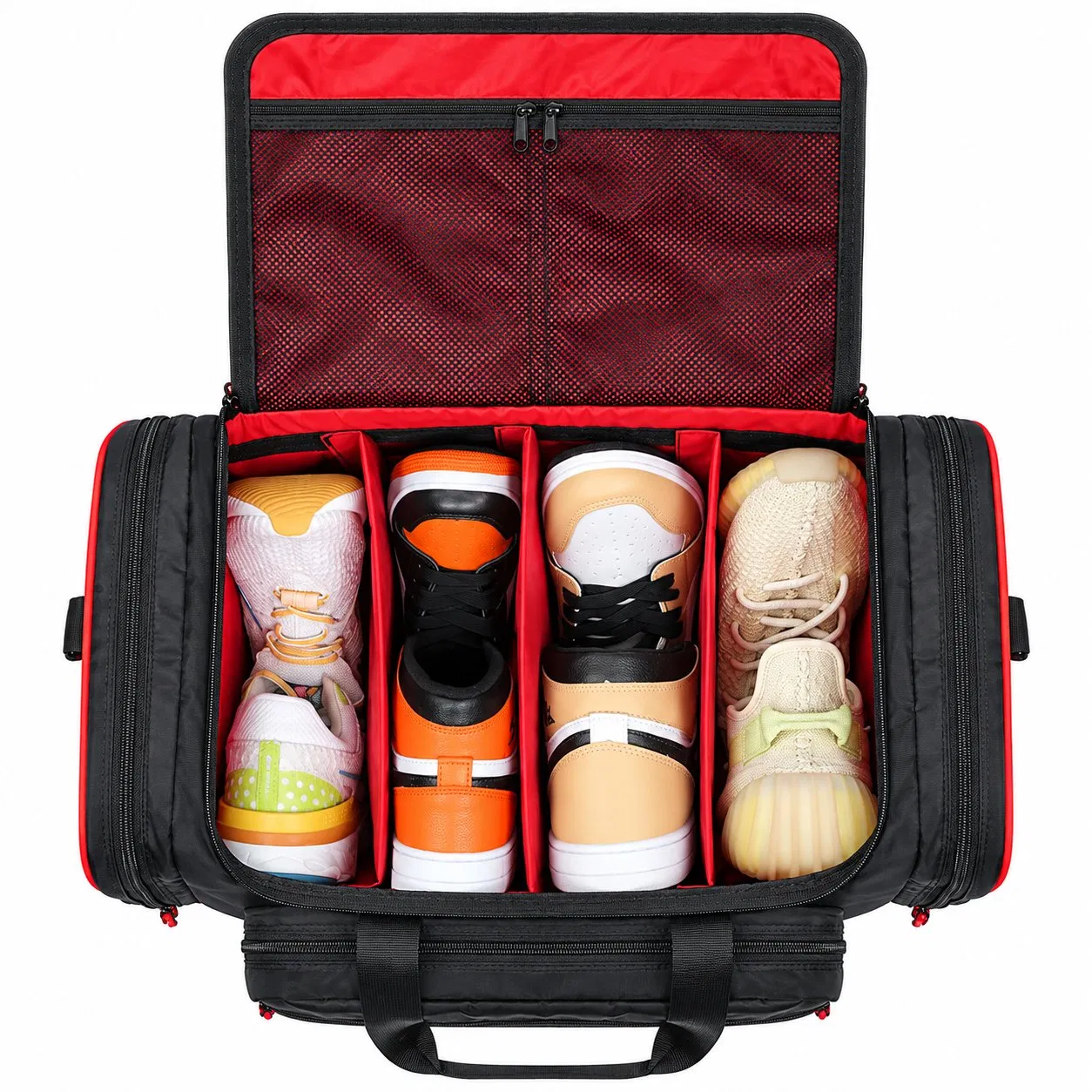 Polyester Sneaker Duffle Bag with Adjustable Dividers and Insulated Pocket