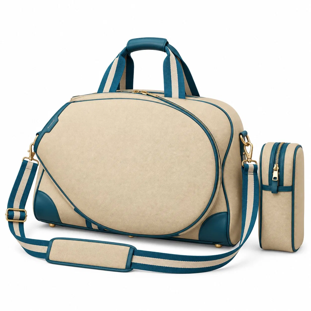 Custom Canvas Tennis and Pickleball Racket Tote Bag with Removable Adjustable Strap