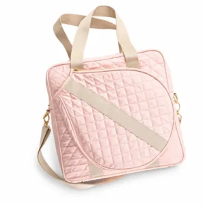 Quilted Oxford Tennis and Pickleball Racket Tote Bag with Removable Shoulder Strap