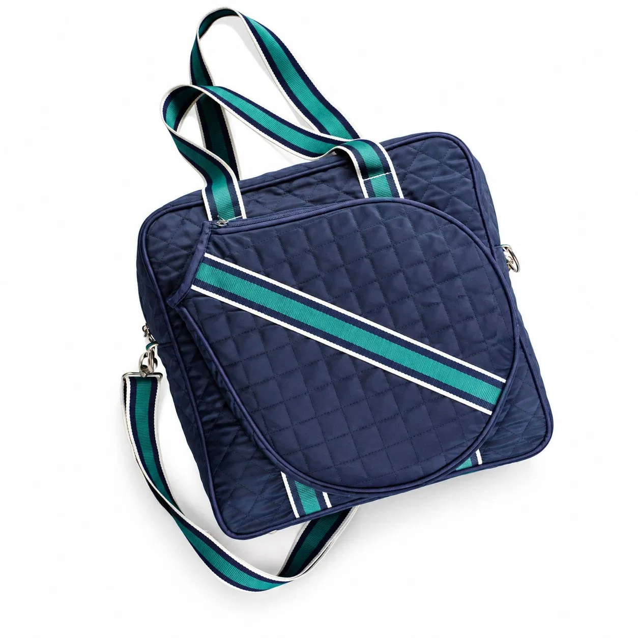 Quilted Oxford Tennis and Pickleball Racket Tote Bag with Removable Shoulder Strap
