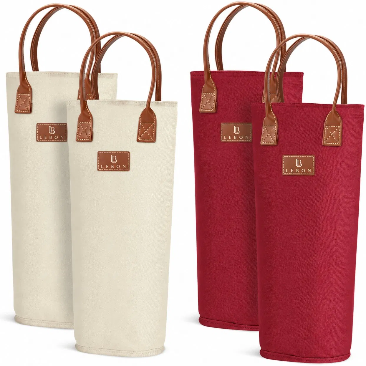 Insulated Wine Bottle Carrier Tote Bag with Foam Padding and Custom Logo