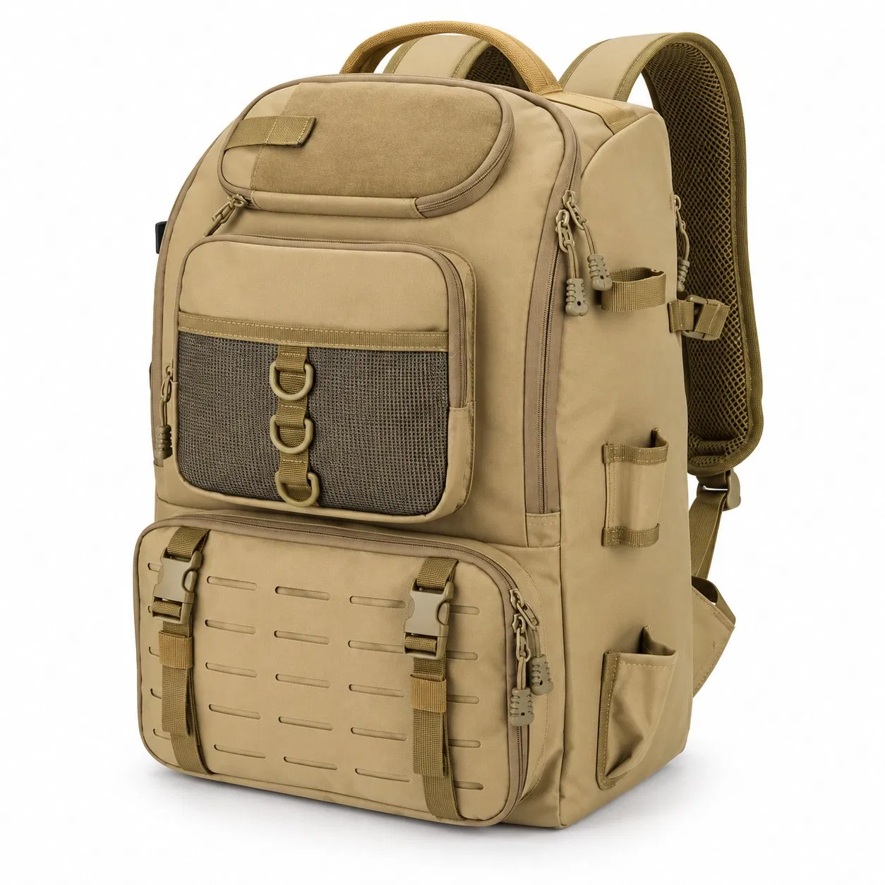Custom Fishing Tackle Backpack with Rod Holders and Storage Pockets