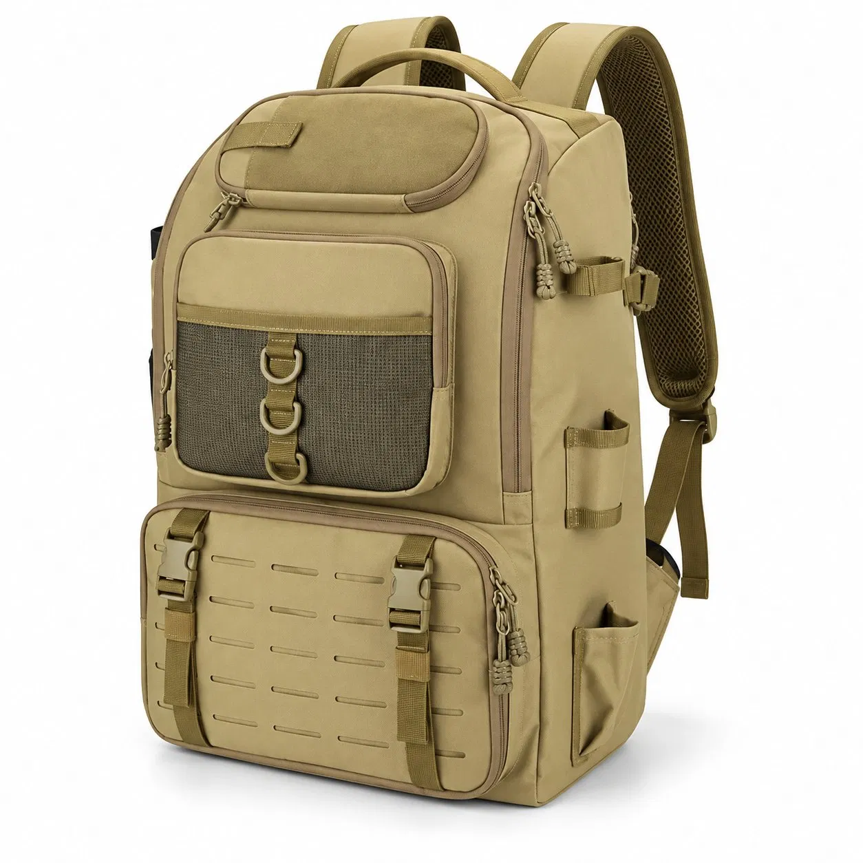 Custom Fishing Tackle Backpack with Rod Holders and Storage Pockets