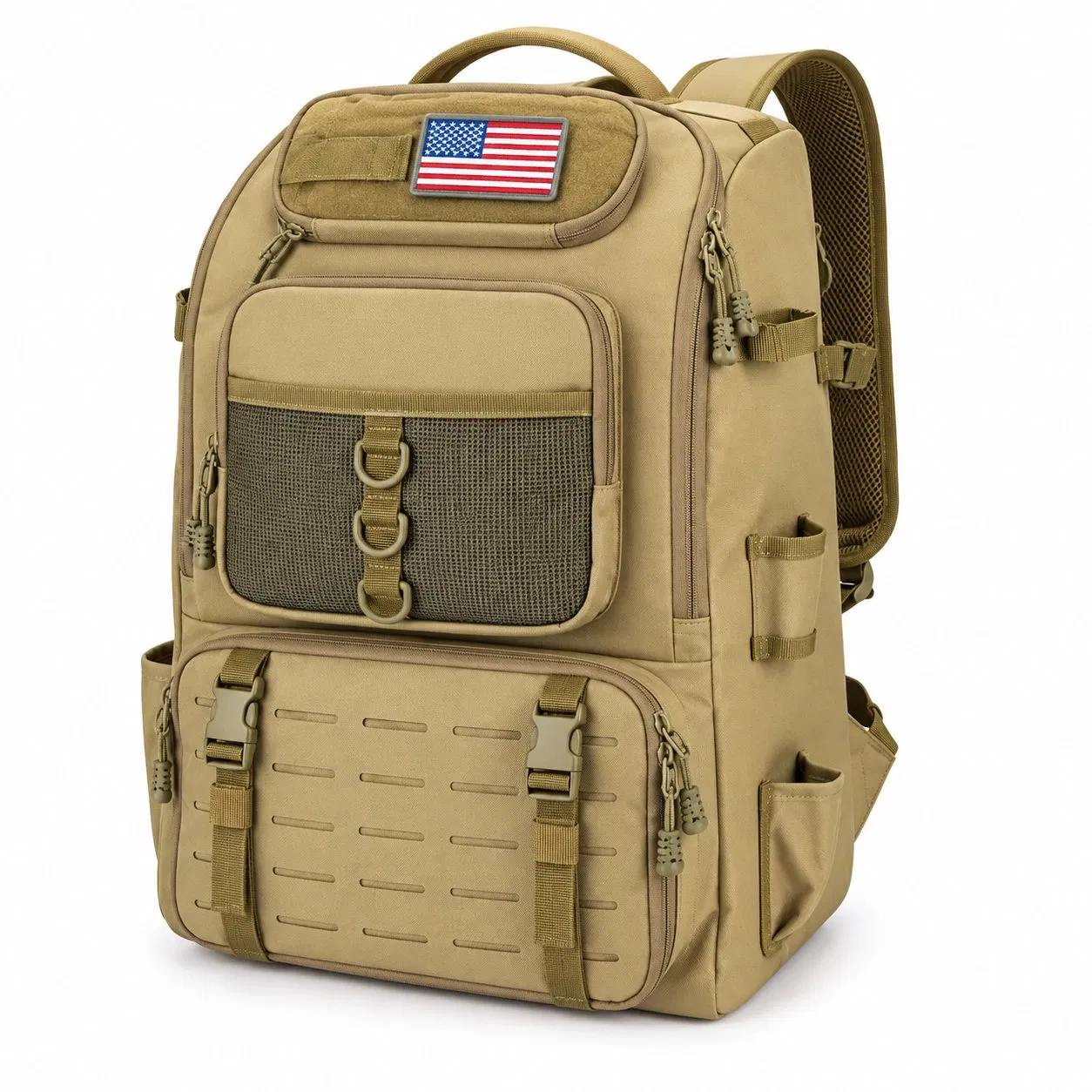 Custom Fishing Tackle Backpack with Rod Holders and Storage Pockets