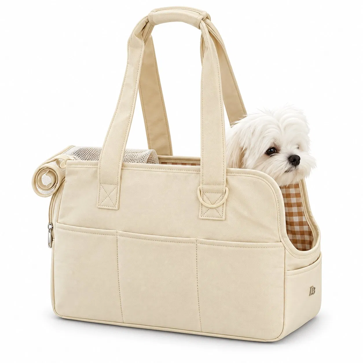 Custom Soft Sided Pet Carrier Tote Bag with Mesh Pockets for Small Dogs and Cats