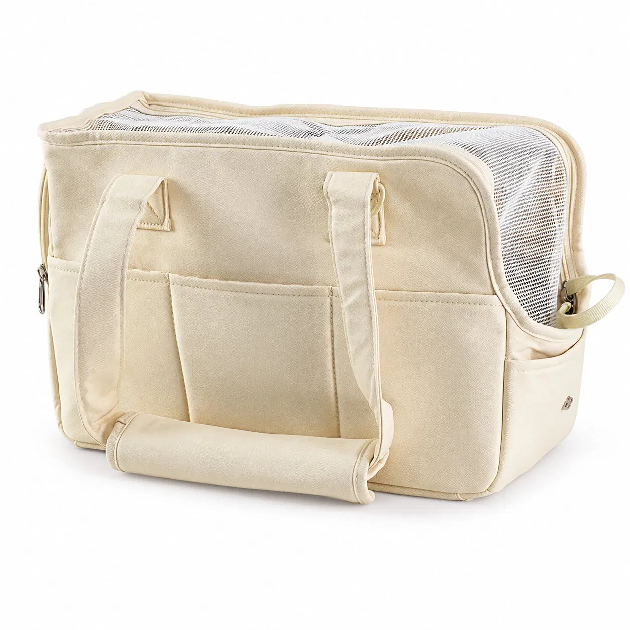 Custom Soft Sided Pet Carrier Tote Bag with Mesh Pockets for Small Dogs and Cats
