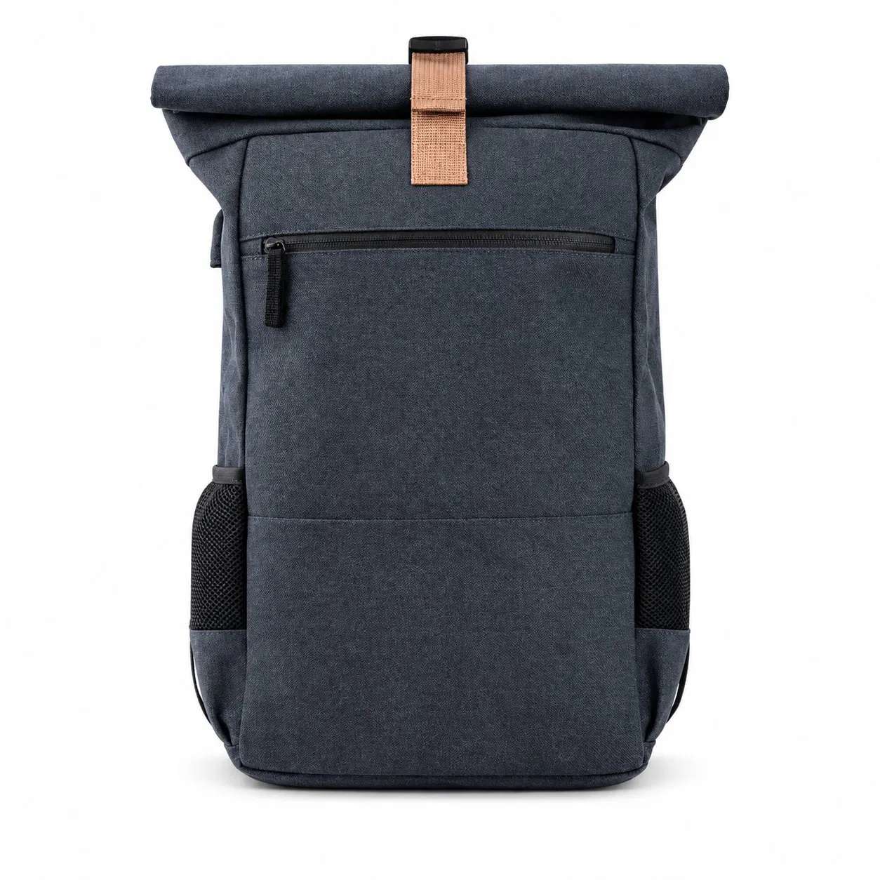 Roll Top Travel Laptop Backpack with G Clip Closure Padded Back and Side Pockets