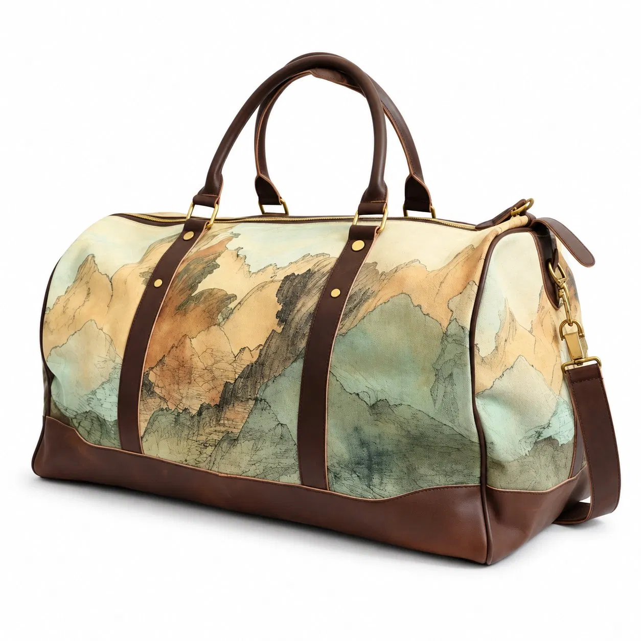Foldable Overnight Travel Duffel Bag with Shoe Compartment and Custom Printed Logo