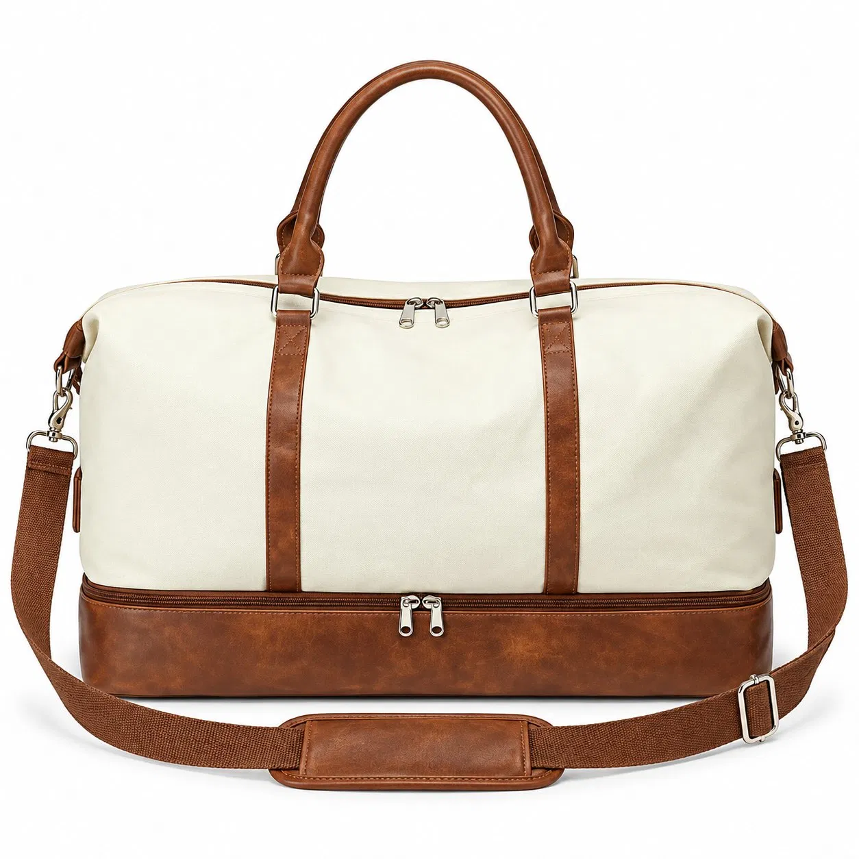 Foldable Overnight Travel Duffel Bag with Shoe Compartment and Custom Printed Logo
