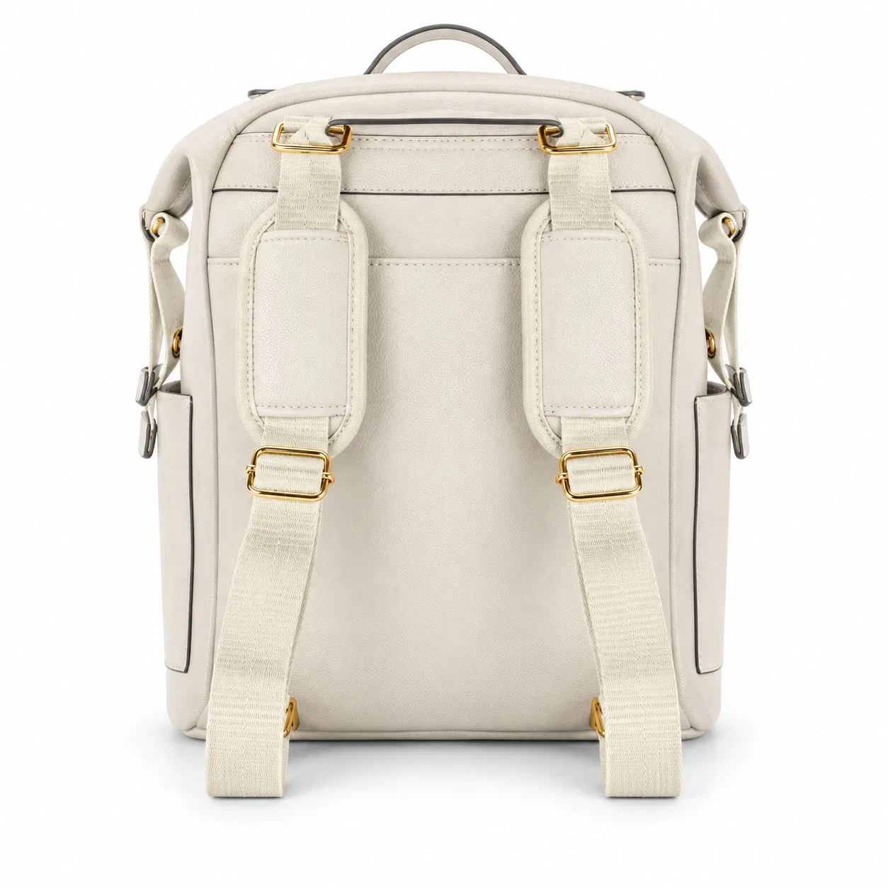 Portable PU Diaper Bag Backpack with Organizer Compartments Shoulder Straps and Pad